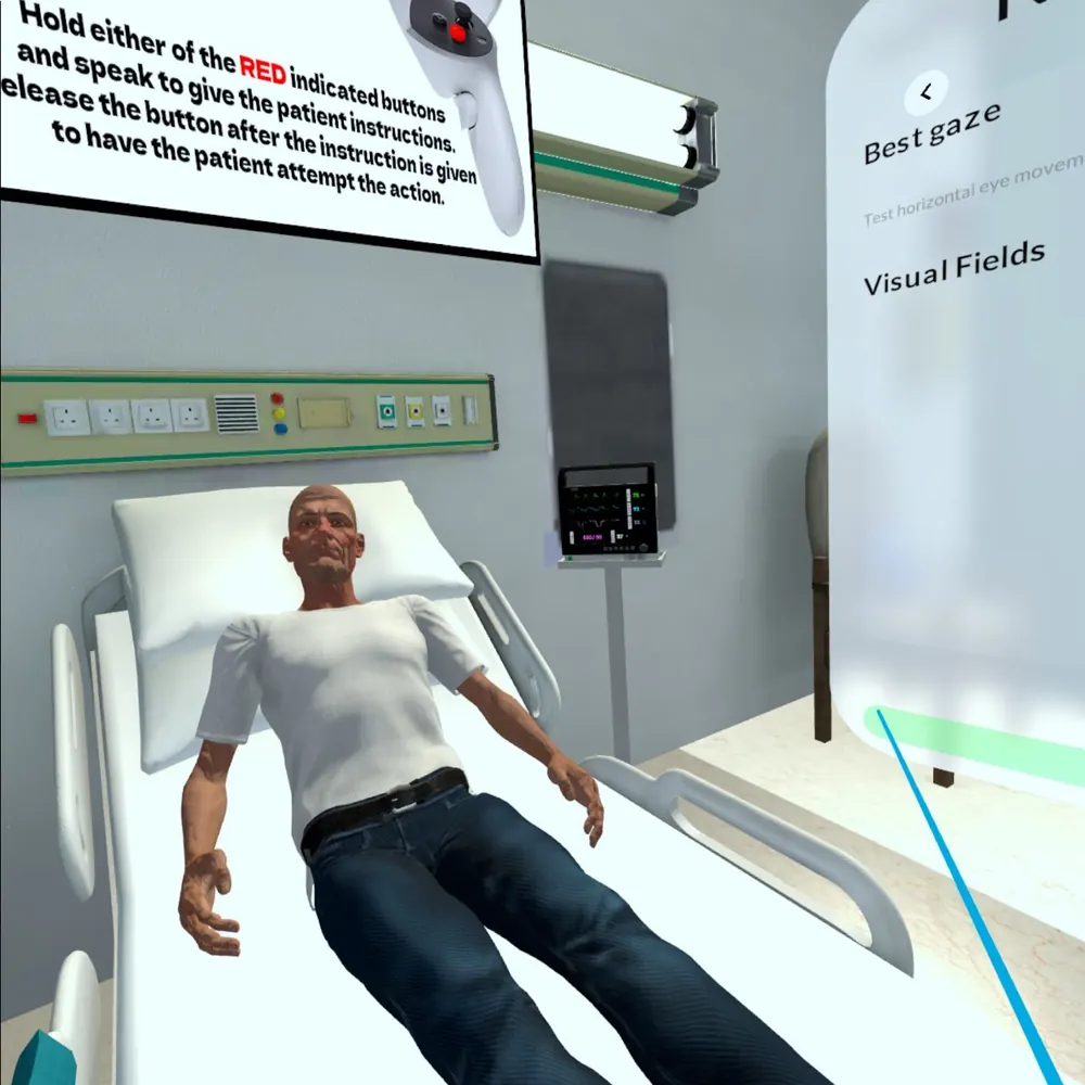 StrokeID VR clinical assessment training scene